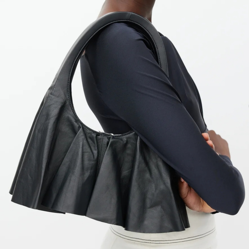 Coperni Ghost Swipe Black Leather Shoulder Satchel Bag Purse